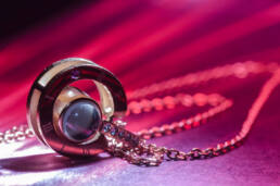 Macro photograph of necklace